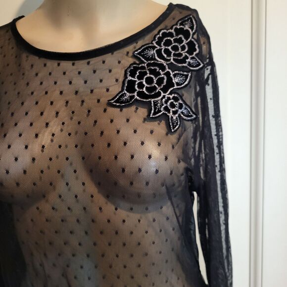 Love Fire Transparent Black Mesh Dress Sz XL - Picture 1 of 4